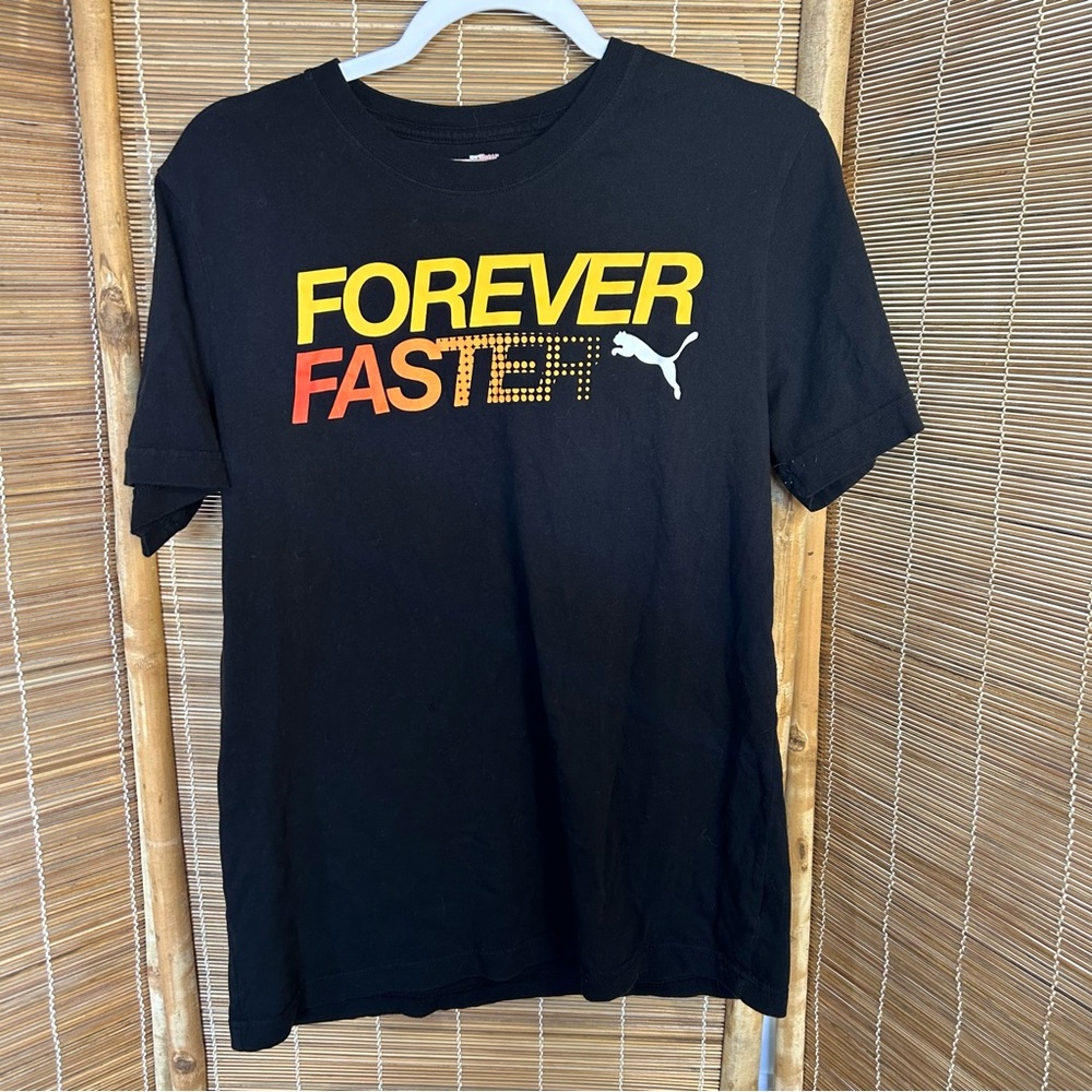 Mens Puma Forever Faster Black Size Medium T Shirt